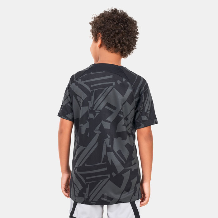 Nike Kids’ Paris Saint-Germain Dri-FIT Pre-Match Football T-Shirt (Older Kids) Grey Nike Kids’ Paris Saint-Germain Dri-FIT Pre-Match Football T-Shirt (Older Kids) Grey image number 1