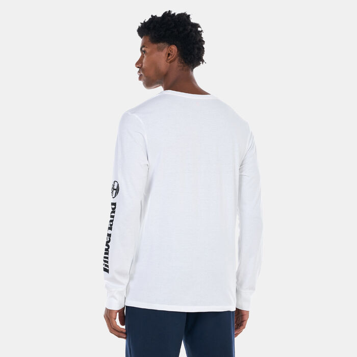 Timberland Men's Logo Long Sleeve T-Shirt White image number 1