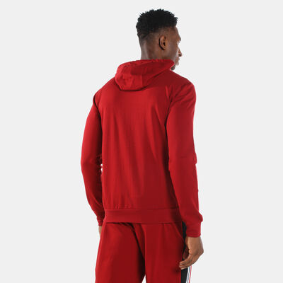 EA7 Emporio Armani Men's Train Logo Series Extended Logo Hoodie Red