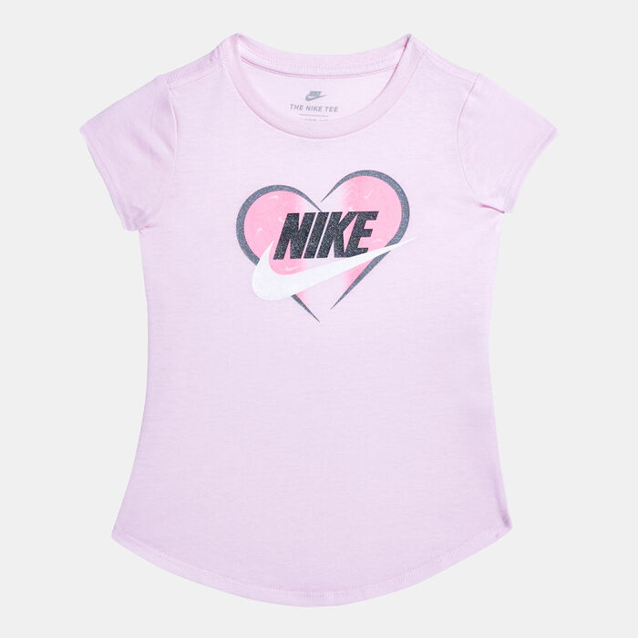 Nike Kids' Heart Print T-Shirt Pink Nike Kids' Heart Print T-Shirt Pink image number 0
