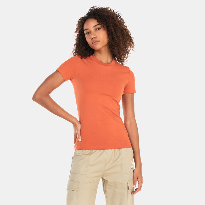 PUMA Women's Classics Slim T-Shirt Orange image number 0