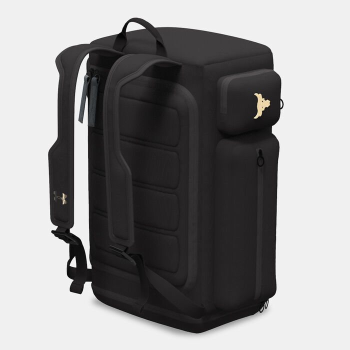 Under Armour Men's Project Rock Duffle Backpack Black Under Armour Men's Project Rock Duffle Backpack Black image number 4