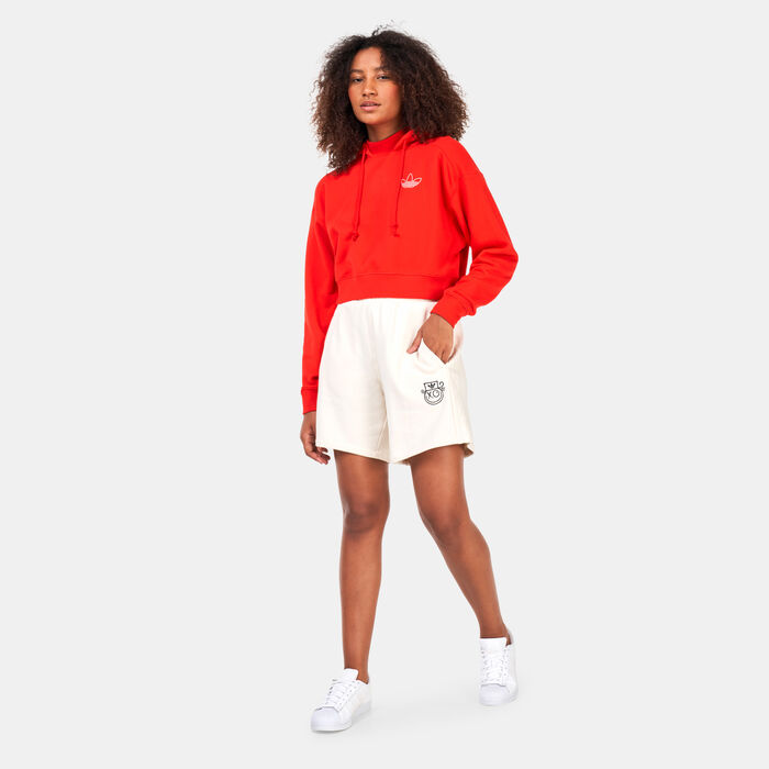 adidas Originals Women's Hoodie Red adidas Originals Women's Hoodie Red image number 2