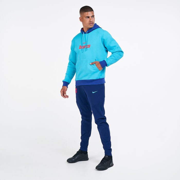 Nike Men's F.C. Barcelona Fleece Pullover Hoodie Blue Nike Men's F.C. Barcelona Fleece Pullover Hoodie Blue image number 2