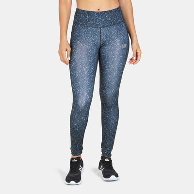 New Balance Women's Printed Impact Run Leggings Green