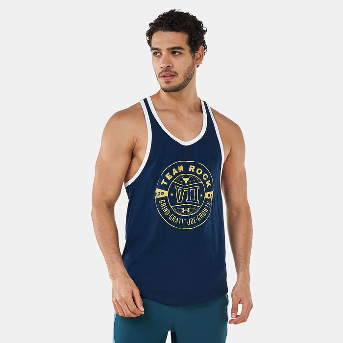 Under Armour Men's UA Project Rock Seven Bucks Tank Top Blue image number 0