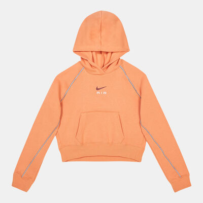 Nike Kids' Air French Terry Crop Hoodie (Older Kids) Orange