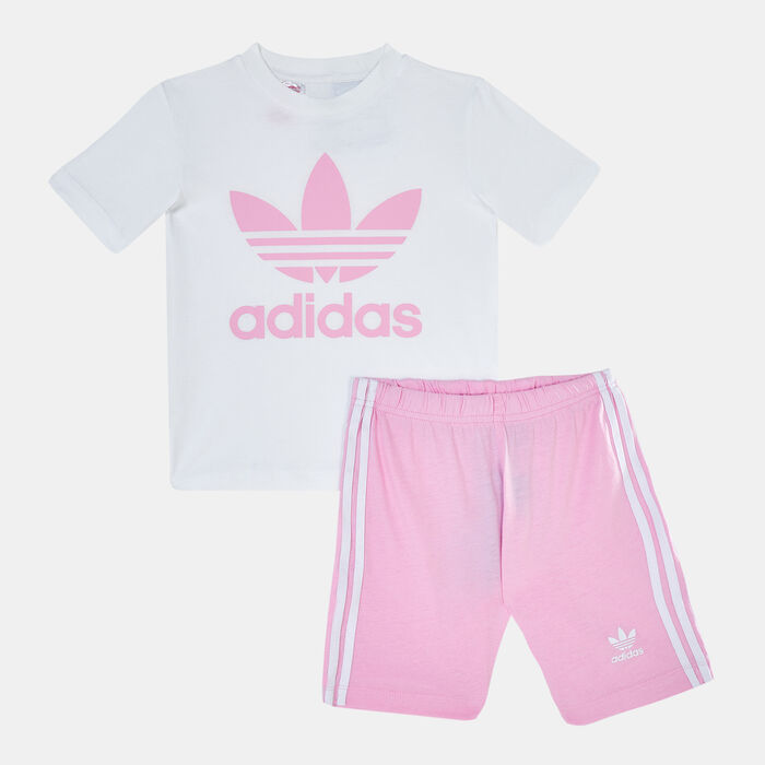adidas Originals Kids' Trefoil T-Shirt And Shorts Set White adidas Originals Kids' Trefoil T-Shirt And Shorts Set White image number 0