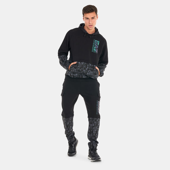 EA7 Emporio Armani Men's Train Visibility Graphic Hoodie Black EA7 Emporio Armani Men's Train Visibility Graphic Hoodie Black image number 2