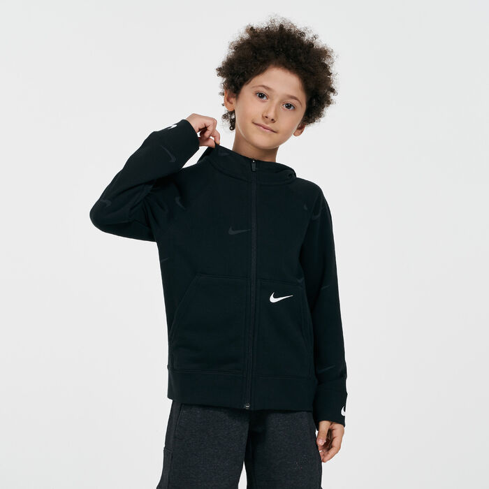 Nike Kids' Swoosh Fleece Jacket Black Nike Kids' Swoosh Fleece Jacket Black image number 0