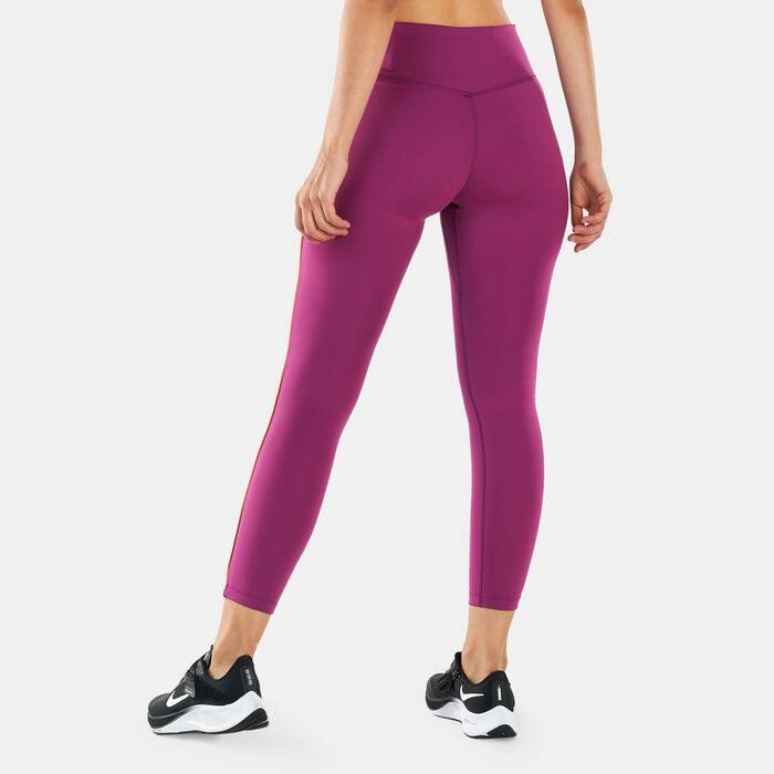 Nike Women's One Dri-FIT 7/8 Graphic Leggings Red Nike Women's One Dri-FIT 7/8 Graphic Leggings Red image number 1