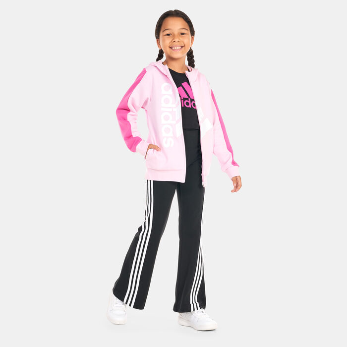 adidas Kids' Badge of Sport Logo Full-Zip Hoodie Pink adidas Kids' Badge of Sport Logo Full-Zip Hoodie Pink image number 2