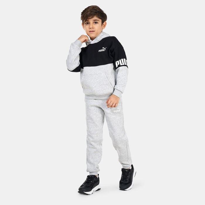 PUMA Kids' Power Colourblock Sweatpants Grey PUMA Kids' Power Colourblock Sweatpants Grey image number 2