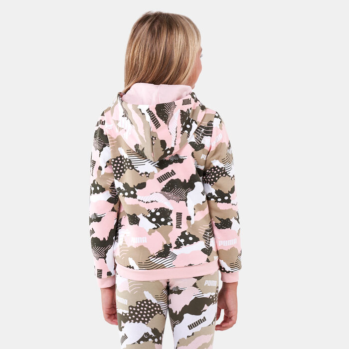 PUMA Kids' Alpha AOP Full-Zip Hoodie Green image number 1