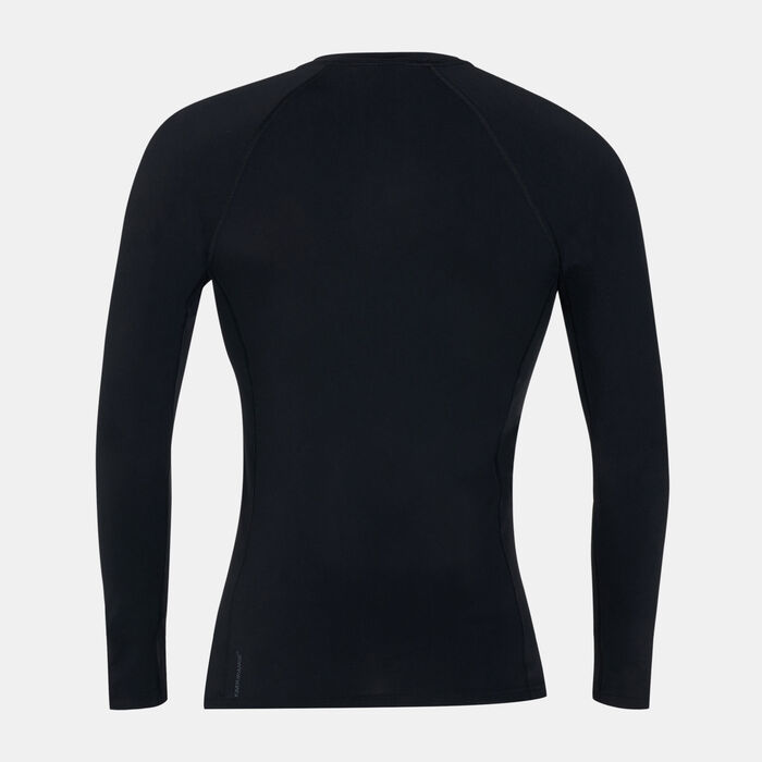 Speedo Men's Solid Long Sleeves Rash Top Black image number 1