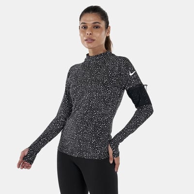 Nike Swim Women's Water Dots Long Sleeve Rashguard Black Nike Swim Women's Water Dots Long Sleeve Rashguard Black