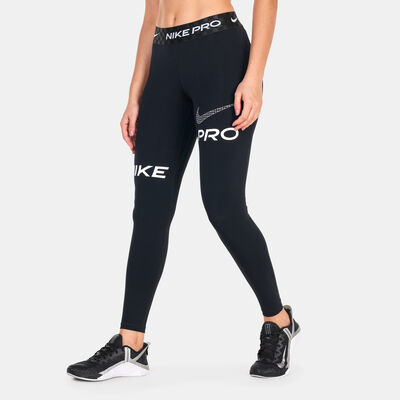 Nike Women's Pro Full-Length Graphic Training Leggings Black