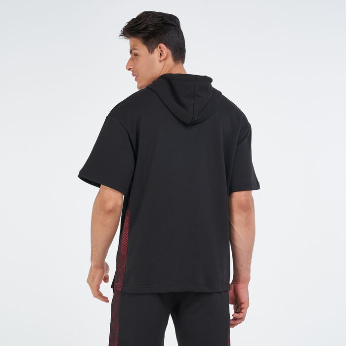 PUMA Men's DECOR8 Short Sleeves Hoodie Black PUMA Men's DECOR8 Short Sleeves Hoodie Black image number 1