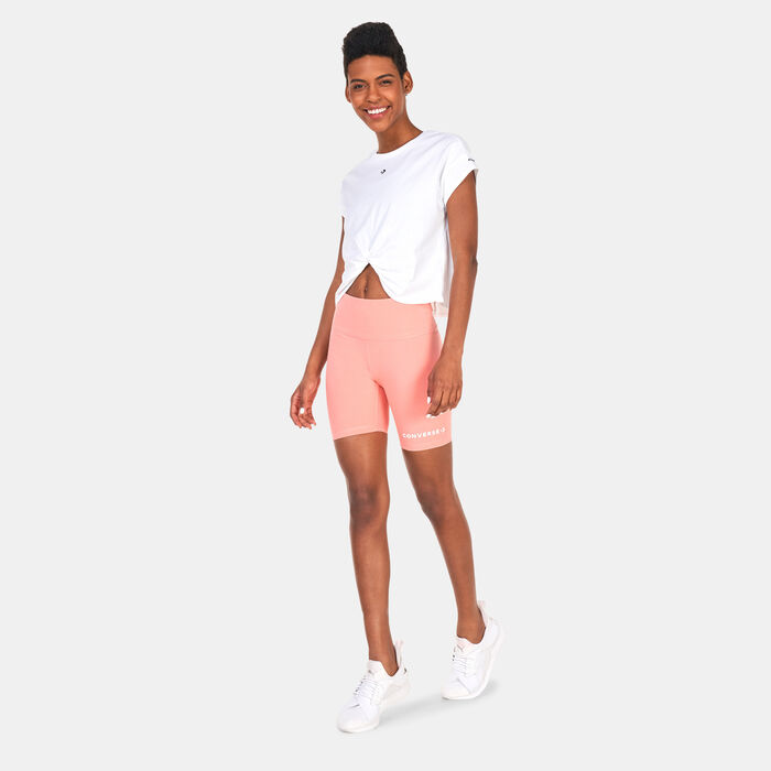 Converse Women's Wordmark Bike Shorts Pink Converse Women's Wordmark Bike Shorts Pink image number 2