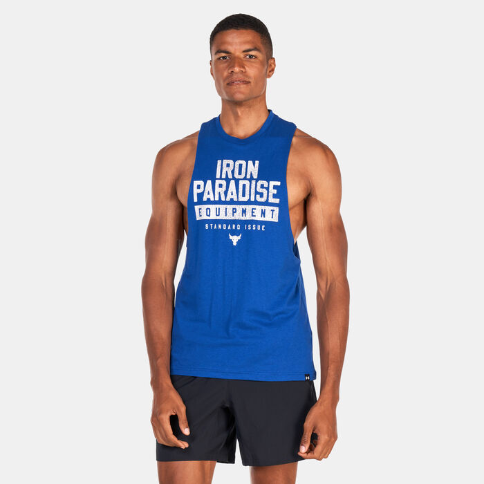 Under Armour Men's Project Rock Iron Muscle Tank Top Blue image number 0