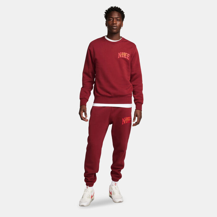Nike Men's Club Fleece Cuffed Trousers Maroon Nike Men's Club Fleece Cuffed Trousers Maroon image number 2