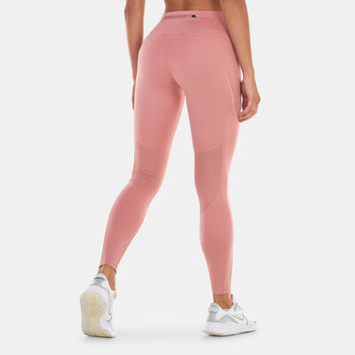 Nike Women's Dri-FIT Fast Graphic 7/8 Running Leggings Pink