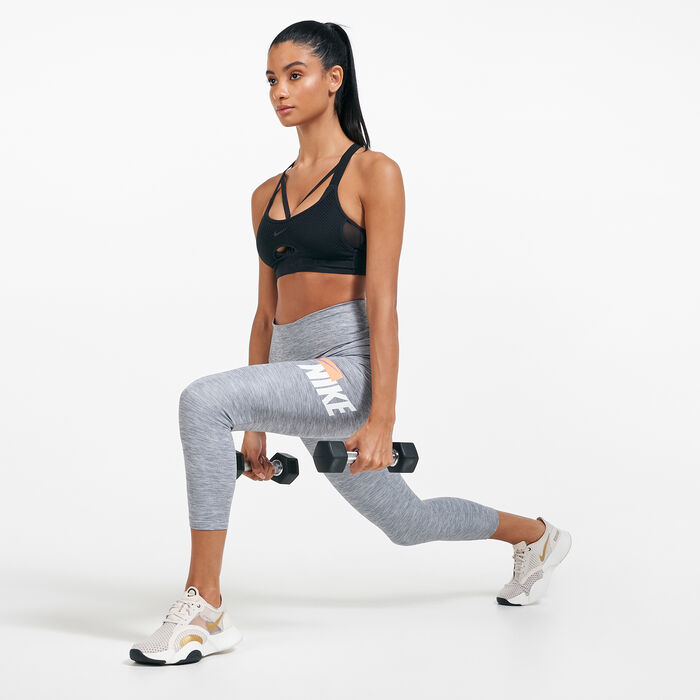 Nike Women's One Cropped Heathered Graphic 7/8 Leggings Grey Nike Women's One Cropped Heathered Graphic 7/8 Leggings Grey image number 2