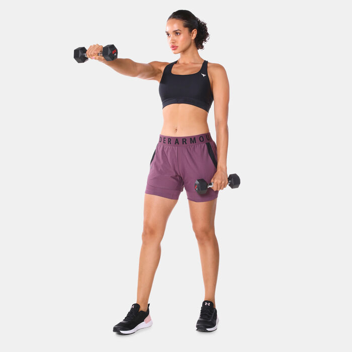 Under Armour Women's UA Project Rock Sports Bra Black Under Armour Women's UA Project Rock Sports Bra Black image number 2