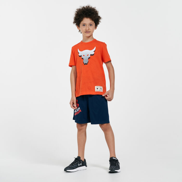 Under Armour Kids' Project Rock T-Shirt Orange image number 2