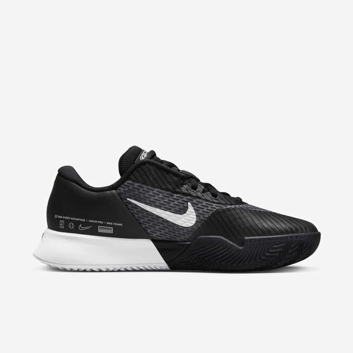 Nike Women's Court Air Zoom Vapor Pro 2 Clay Tennis Shoes Black Nike Women's Court Air Zoom Vapor Pro 2 Clay Tennis Shoes Black image number 2