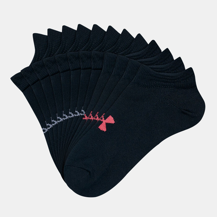 Under Armour UA Women's Essential No-Show Ankle Socks (6 Pack) Black image number 0