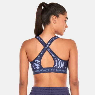 Under Armour Women's Armour Medium Support Printed Sports Bra Purple