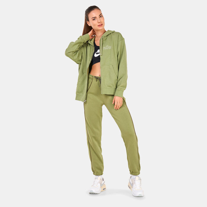 Nike Women's Air Mid-Rise Fleece Joggers Green Nike Women's Air Mid-Rise Fleece Joggers Green image number 2