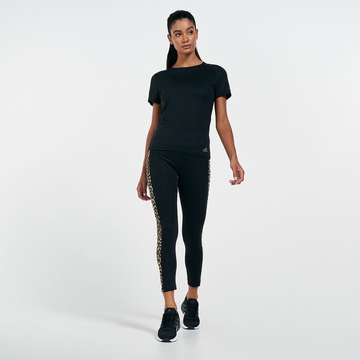 adidas Women's AEROREADY Designed 2 Move Leopard Print Leggings Black adidas Women's AEROREADY Designed 2 Move Leopard Print Leggings Black image number 2
