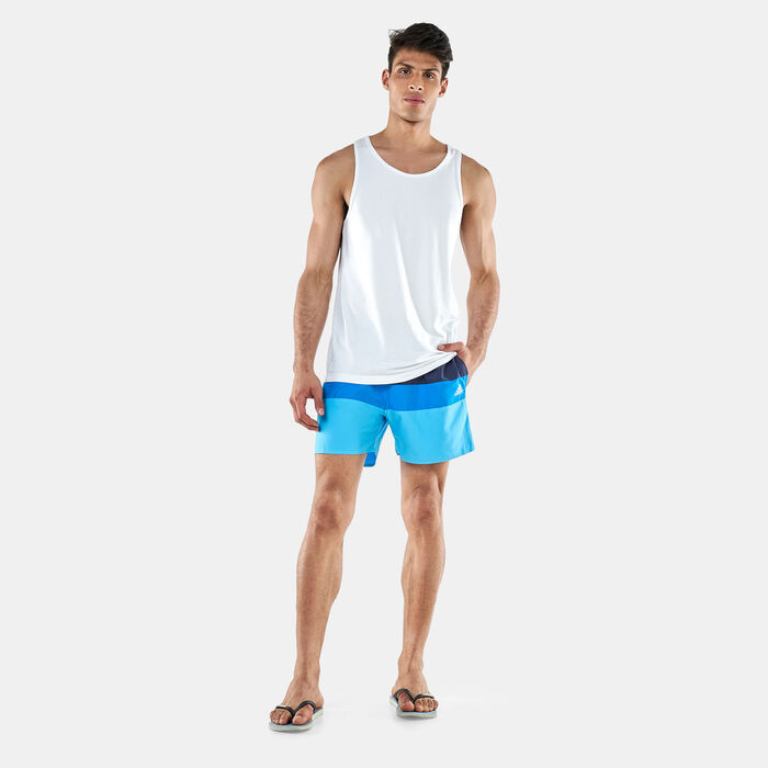 adidas Men's Short-Length Colourblock Swimming Shorts Blue adidas Men's Short-Length Colourblock Swimming Shorts Blue image number 2