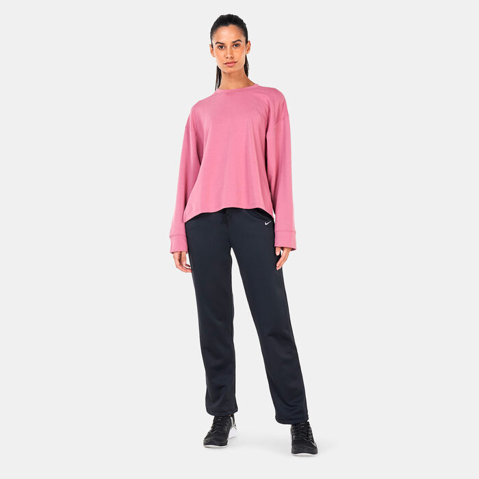 Nike Women's Yoga Dri-FIT Crew Sweatshirt Pink image number 2