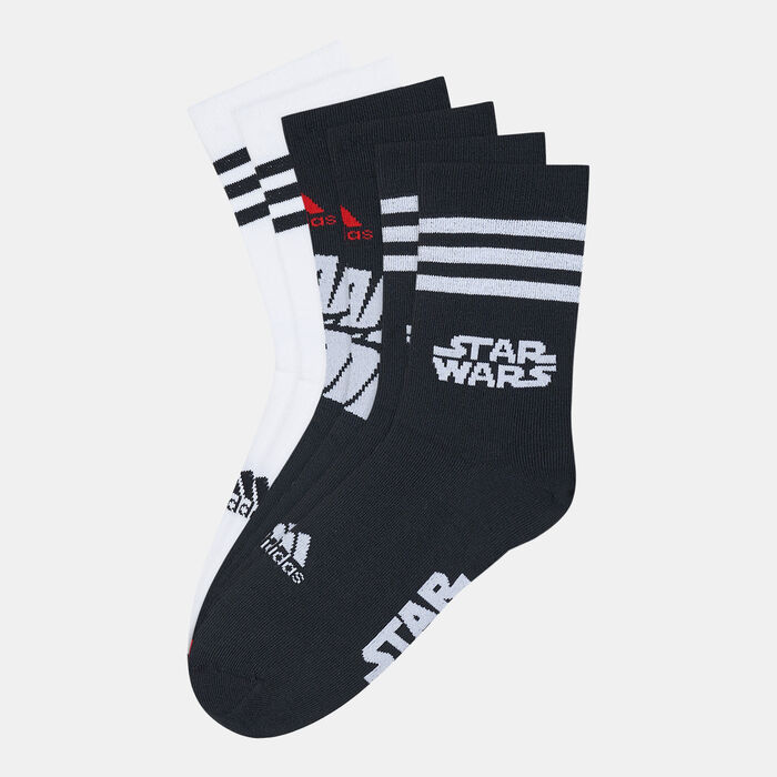 adidas Kids' X Star Wars Crew Socks (3 Pack) Black adidas Kids' X Star Wars Crew Socks (3 Pack) Black image number 0