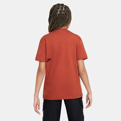 Nike Kids' Sportswear Printed T-Shirt Brown