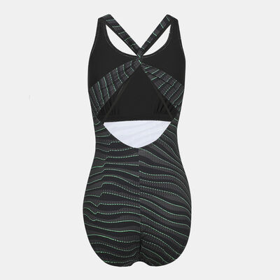 Speedo Women's Calypso Printed Shaping One-Piece Swimsuit Grey