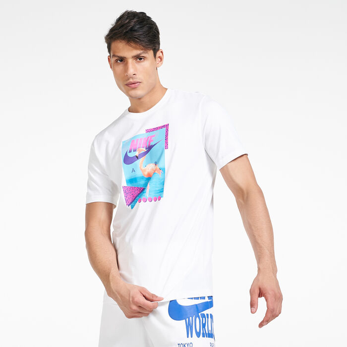 Nike Men's Air Sportswear Beach Flamingo T-Shirt Grey Nike Men's Air Sportswear Beach Flamingo T-Shirt Grey image number 0