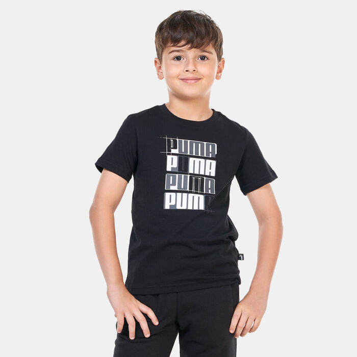 PUMA Kids' Essentials+ Logo Lab T-Shirt Black PUMA Kids' Essentials+ Logo Lab T-Shirt Black image number 0