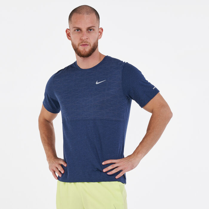 Nike Men's Dri-FIT Run Division Miler Running T-Shirt Blue Nike Men's Dri-FIT Run Division Miler Running T-Shirt Blue image number 0