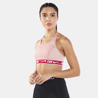 Nike Women's Dri-FIT Swoosh Logo Sports Bra Red