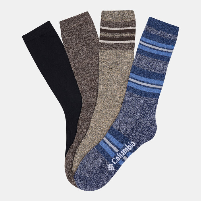 Columbia Men's Moisture Control Wide Stripe Crew Socks (4 Pack) Grey image number 0