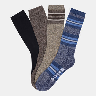 Columbia Men's Moisture Control Wide Stripe Crew Socks (4 Pack) Grey Columbia Men's Moisture Control Wide Stripe Crew Socks (4 Pack) Grey