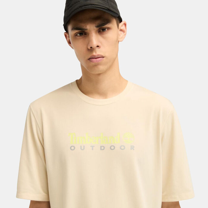 Timberland Men's UV Protection Outdoor Graphic T-Shirt Beige image number 3