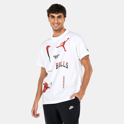Jordan Men's Chicago Bulls Courtside Statement Edition Max90 NBA T-Shirt White