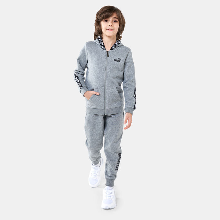 PUMA Kids' POWER Tape Hoodie Grey image number 2