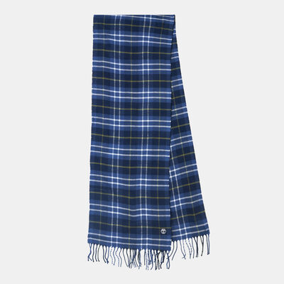 Timberland Men's Plaid Scarf Blue Timberland Men's Plaid Scarf Blue