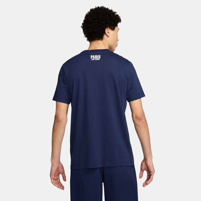 Nike Men's Paris Saint-Germain Essential T-Shirt Blue Nike Men's Paris Saint-Germain Essential T-Shirt Blue image number 1